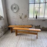 Pair of Charlotte Perriand Les Arcs pine benches