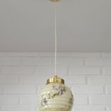 Art Deco redesign pendant lamp  / marbled glass antique hanging lamp