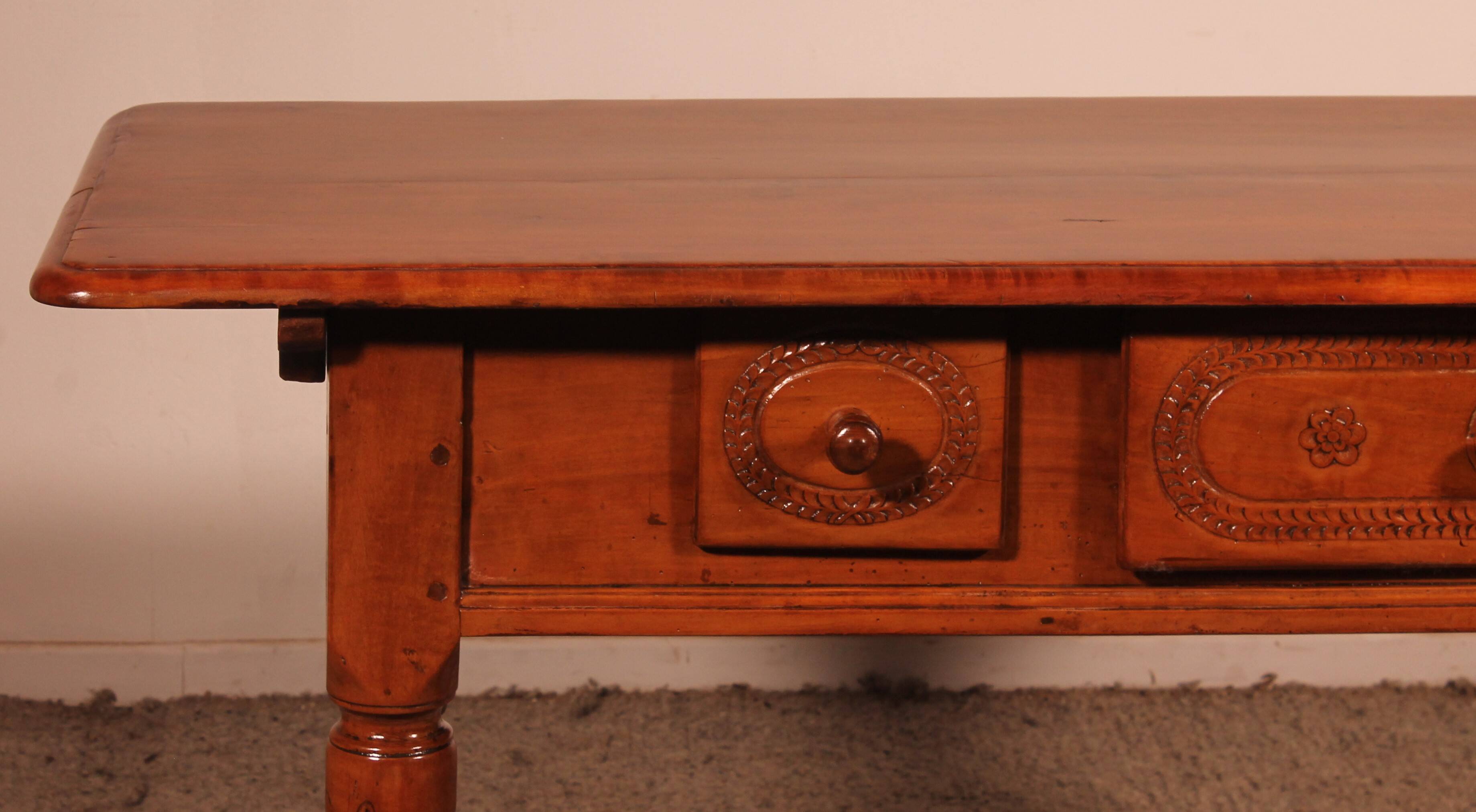 Console Two Drawer in Cherry Wood - 18th Century