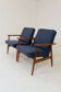 Two Mid Century Armchairs by M. Zieliński, Poland 1960, Navy Tweed