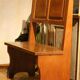 Vintage Italian Modern High Back Bench in Wood, 1950s