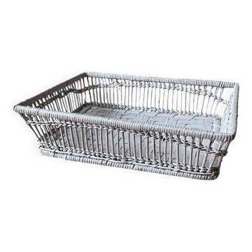 Bread basket, pocket emptying tray, storage box in grey rattan and wicker -