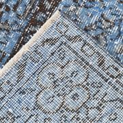 3x7 Blue Vintage Runner Rug, Handmade Wool Rug, Turkish Runner, 78x218Cm