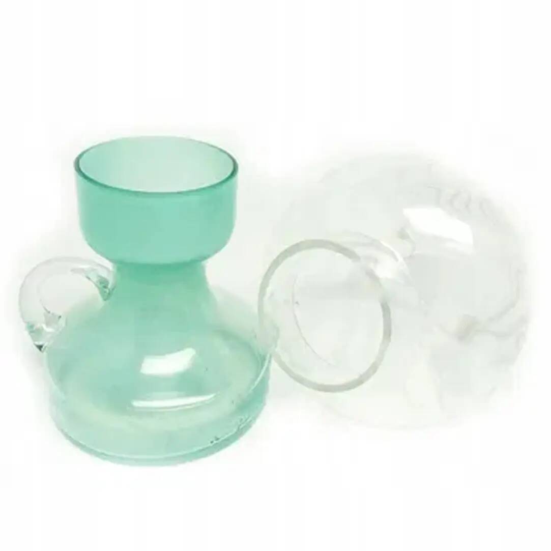 Modernist candle holder, glass, Poland, 1970s