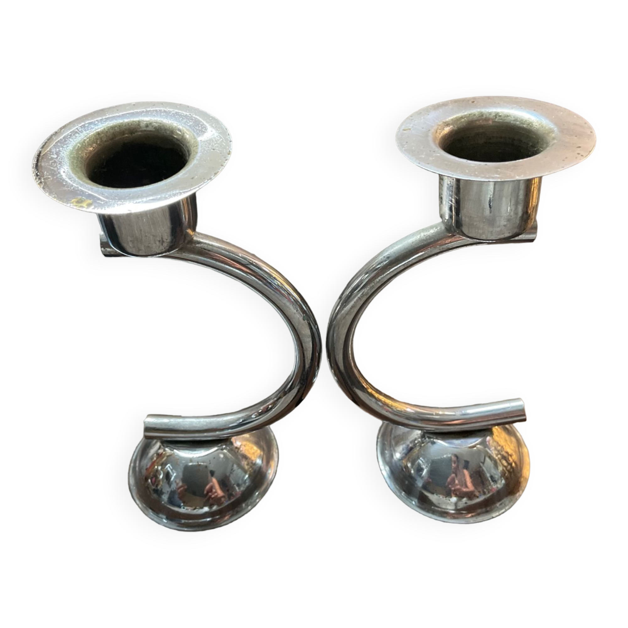 Pair of Art Deco candle holders