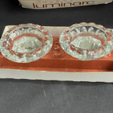 2 vintage Luminarc crystal candle holders