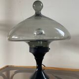 Vintage blown glass and metal lamp