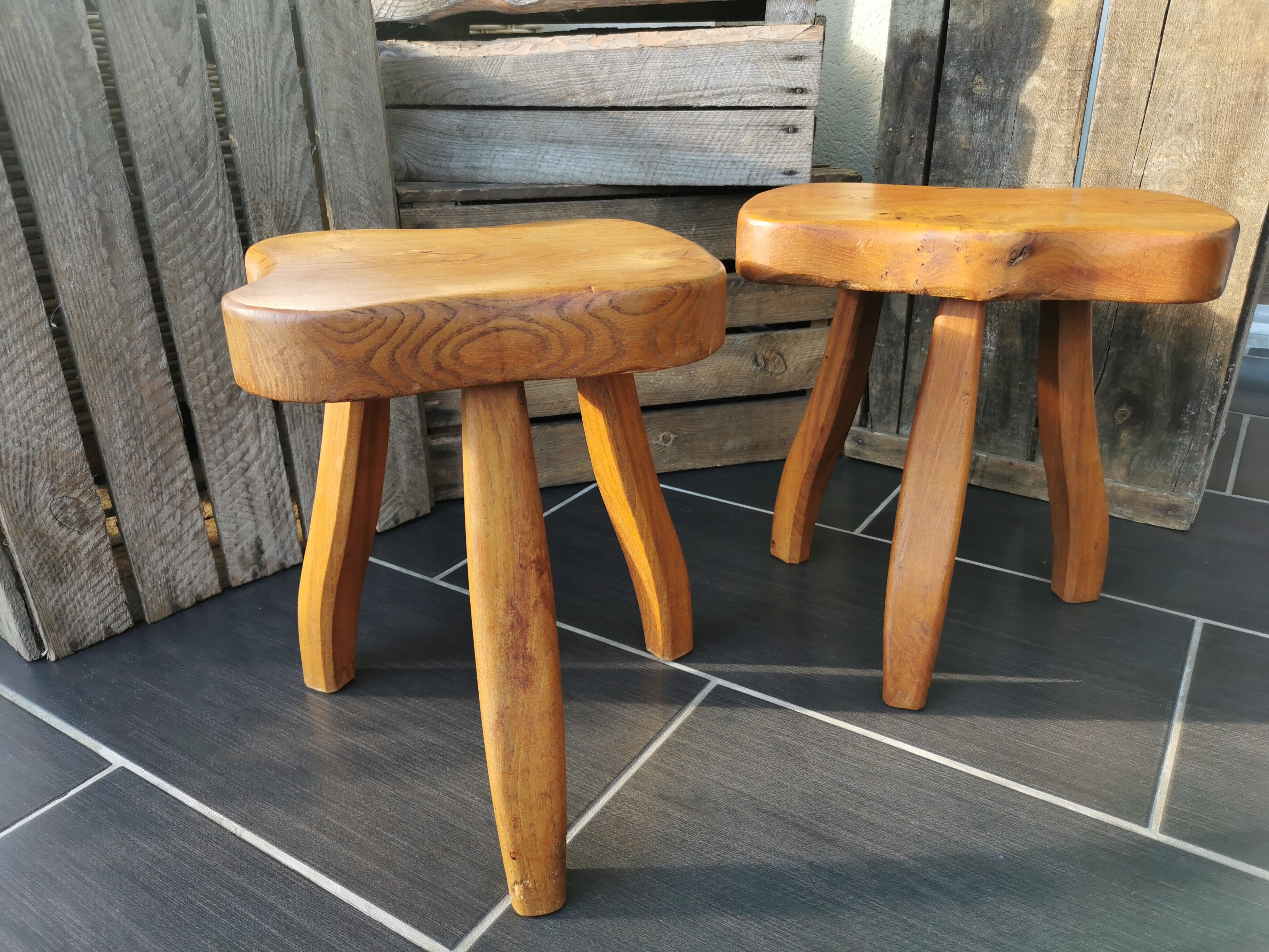 Pair of tripod stools