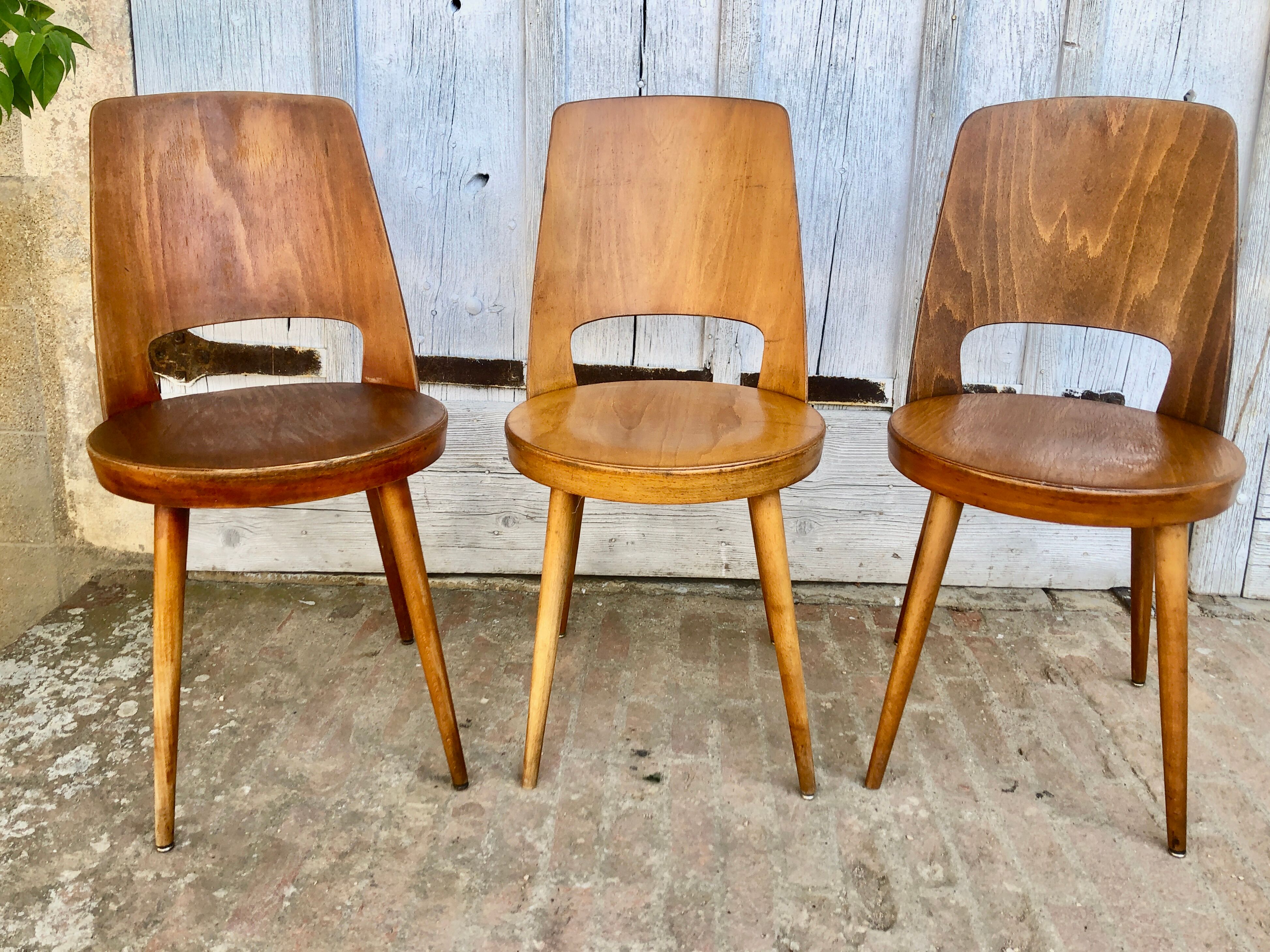 Set de 3 chaises bistrot Baumann Mondor