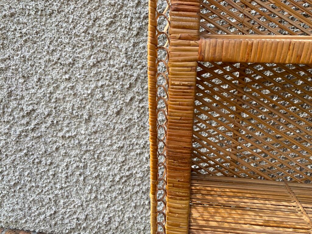 Cabinet library secretary wicker rattan year 60/70