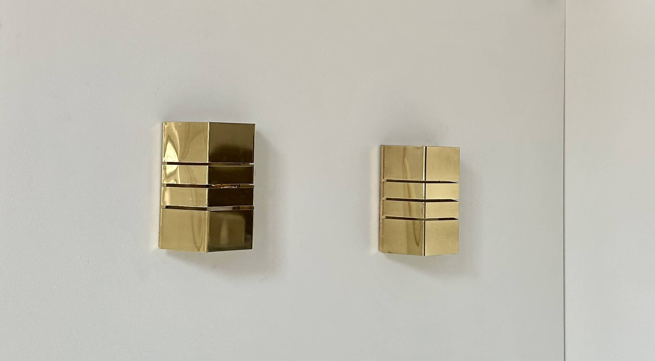 Pair of vintage brass wall lights, France 1970s