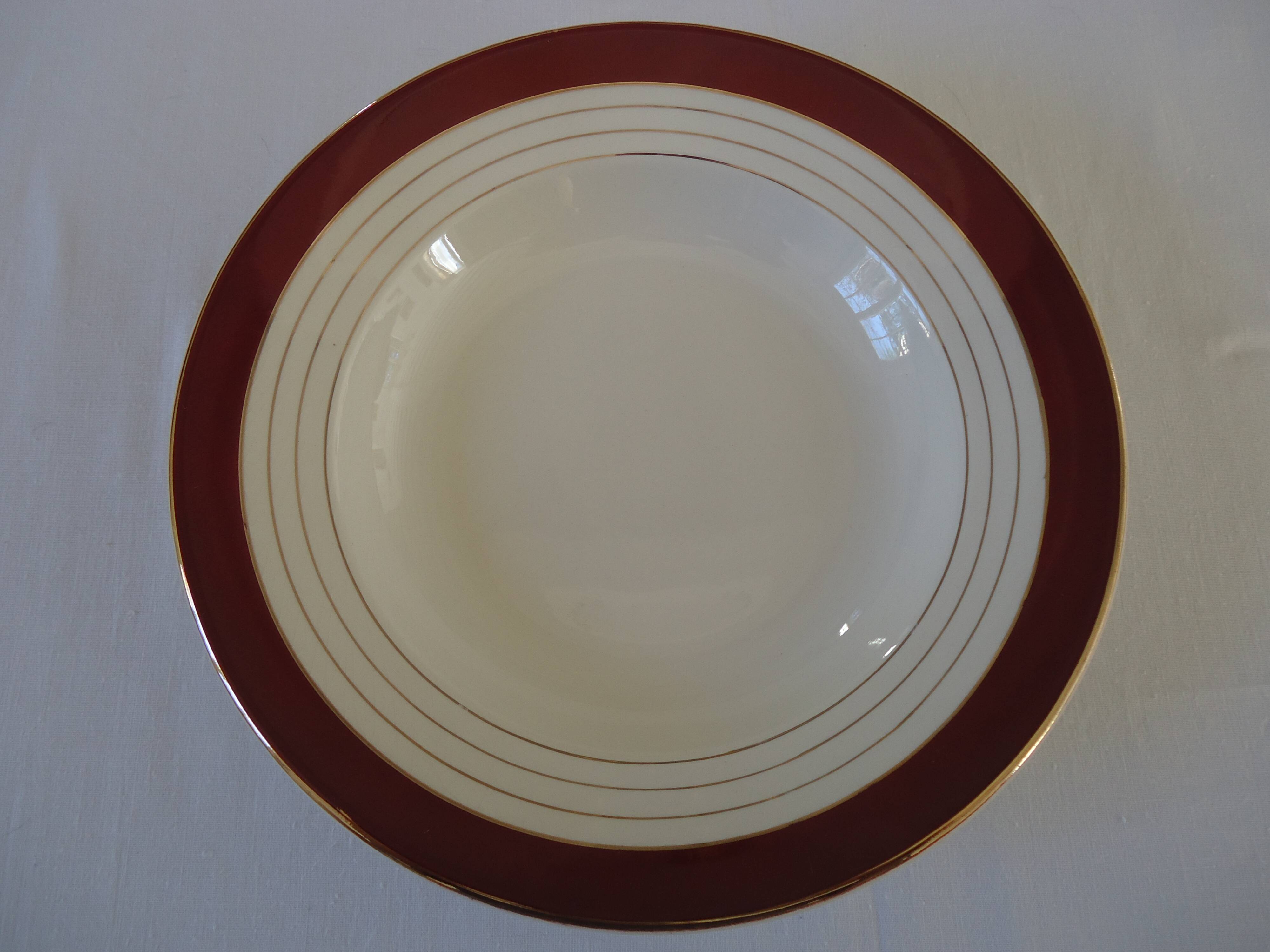Deep plates, opaque porcelain, Digoin Sarreguemines, PASTEUR pattern