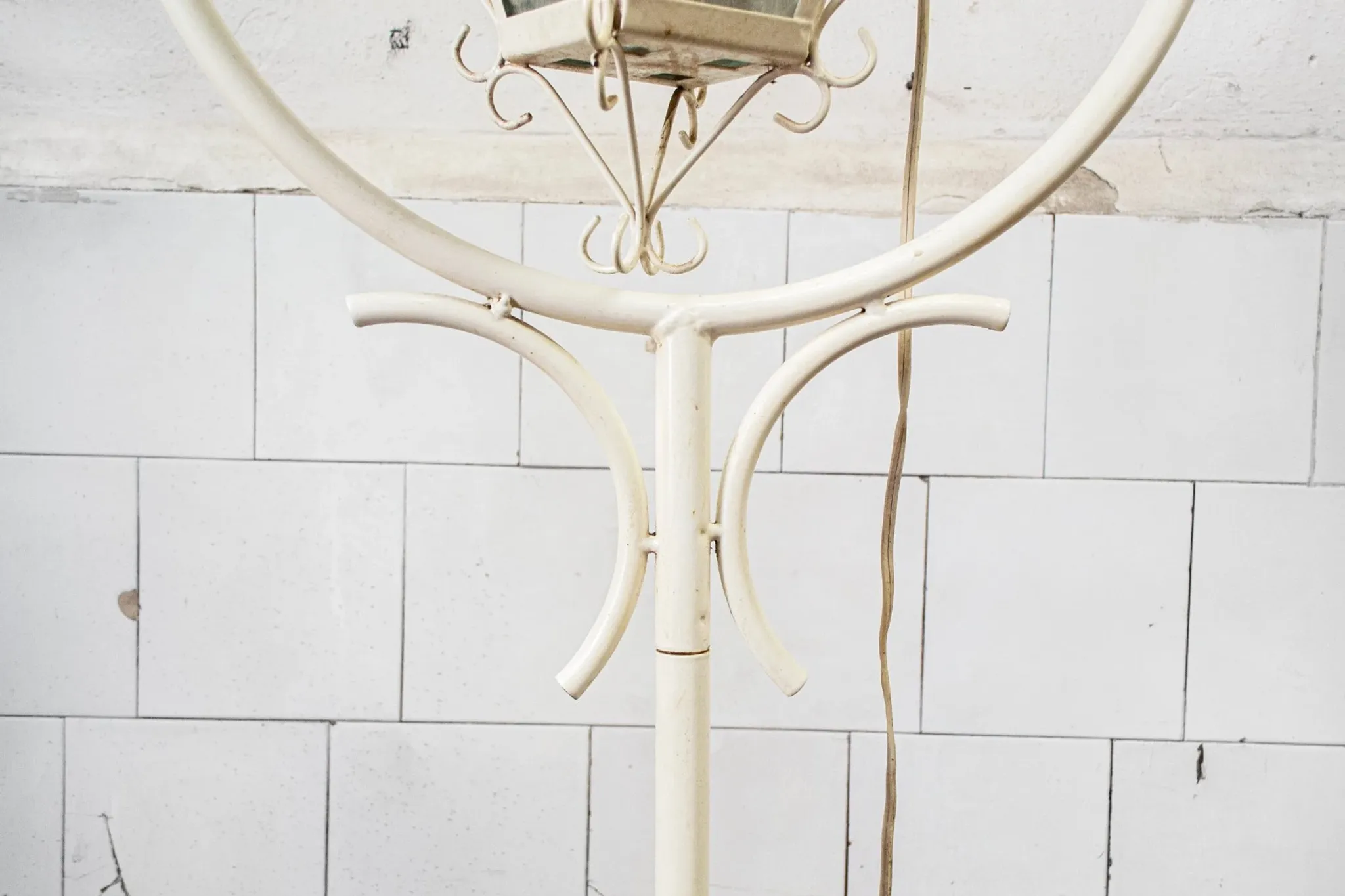 Painted wrought iron garden lamp, Italy, 1960s