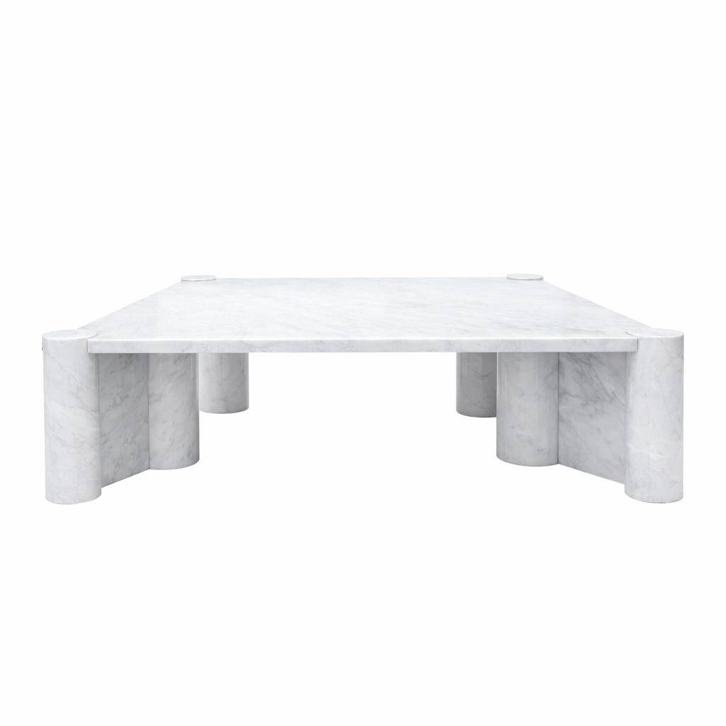 Jumbo Square Coffee Table by Gae Aulenti for Knoll, 1965, White Carrara, Italy
