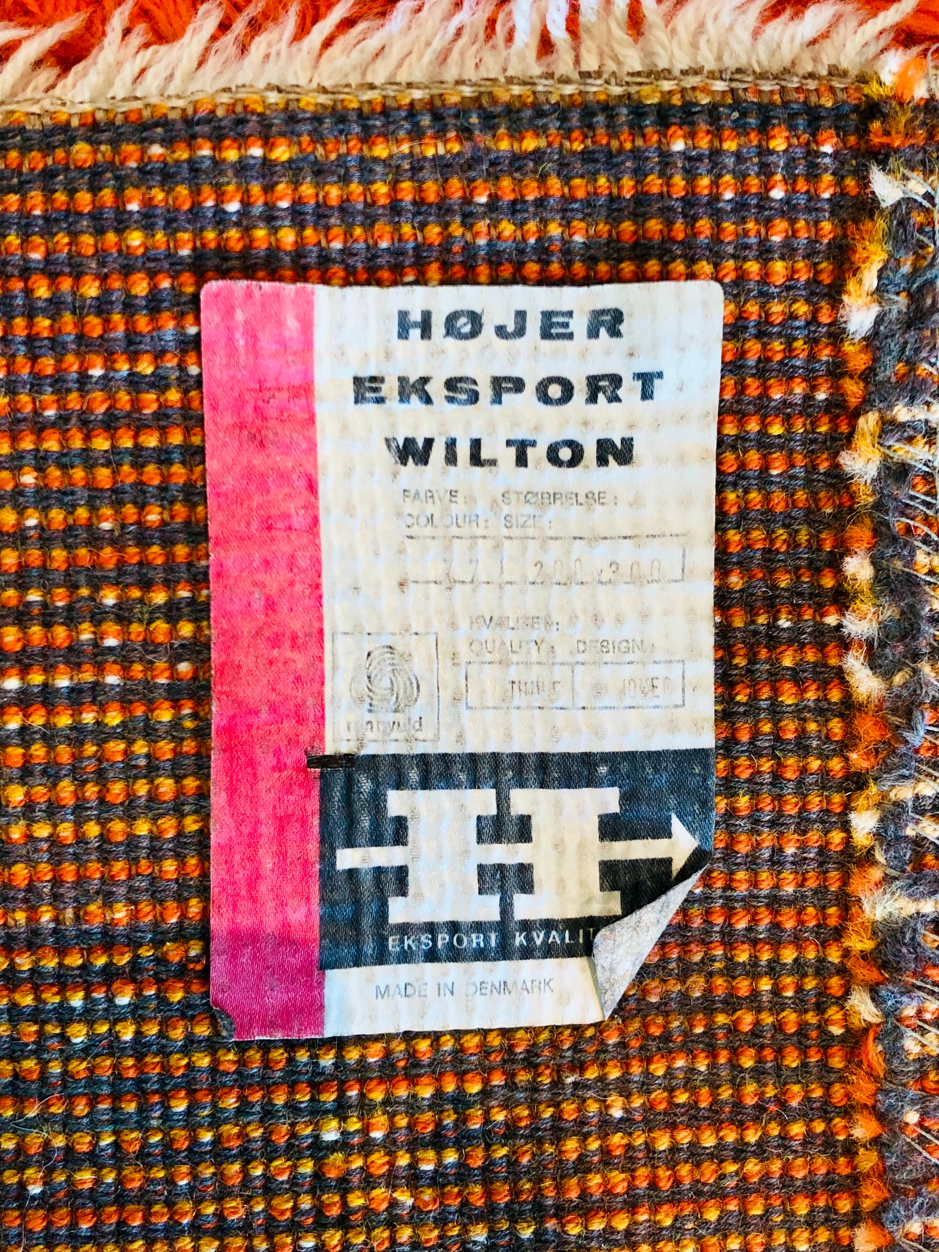 2x3 wool rug by Hojer Eksport Wilton, Joker model, Denmark 70s