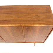 Scandinavian walnut sideboard, Möbelfabrik Linen, Horda, Sweden, 1960