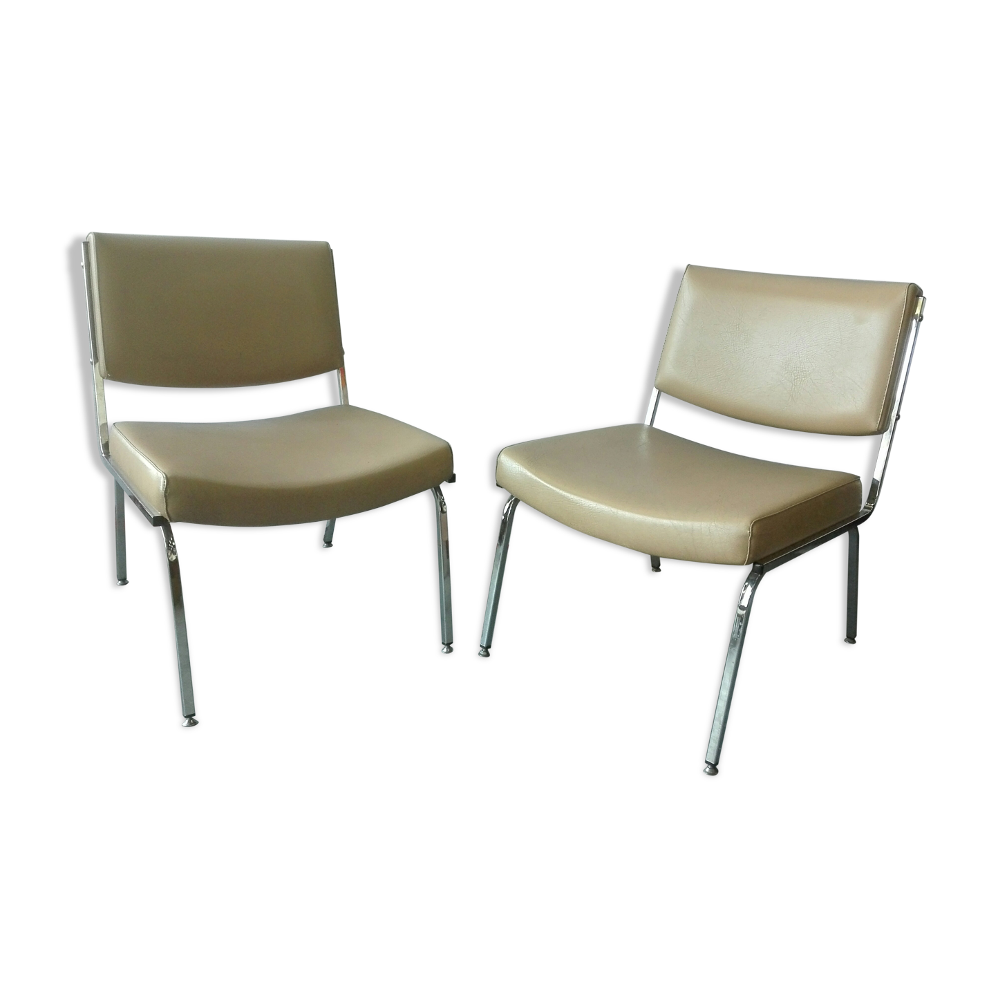 Pair of vintage low chairs