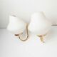 Pair of 60s brass and opaline sconces
