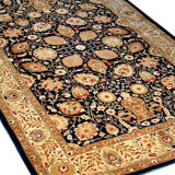 Tapis ziegler tissé à la main tapis de zone de laine bleu profond - 213x307cm