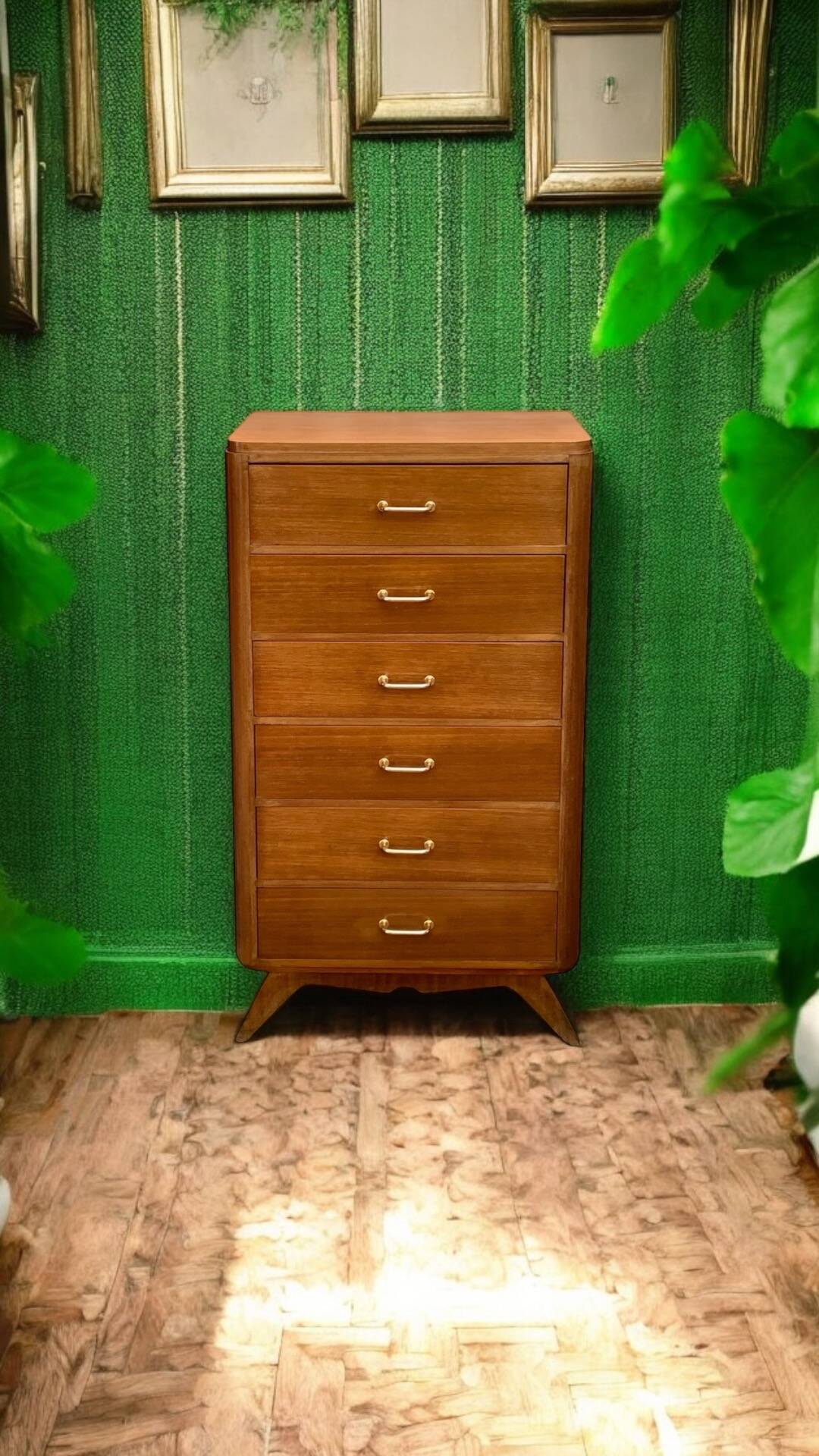 Vintage chest of drawers with compass feet 1960 H112