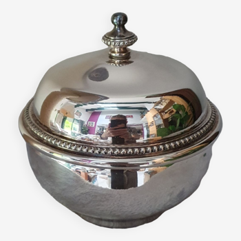 Sugar bowl in vintage silver metal