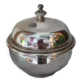 Sugar bowl in vintage silver metal