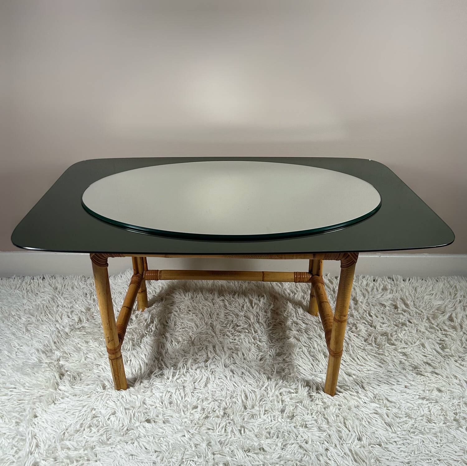 Italian design smoked mirror Veca 70s