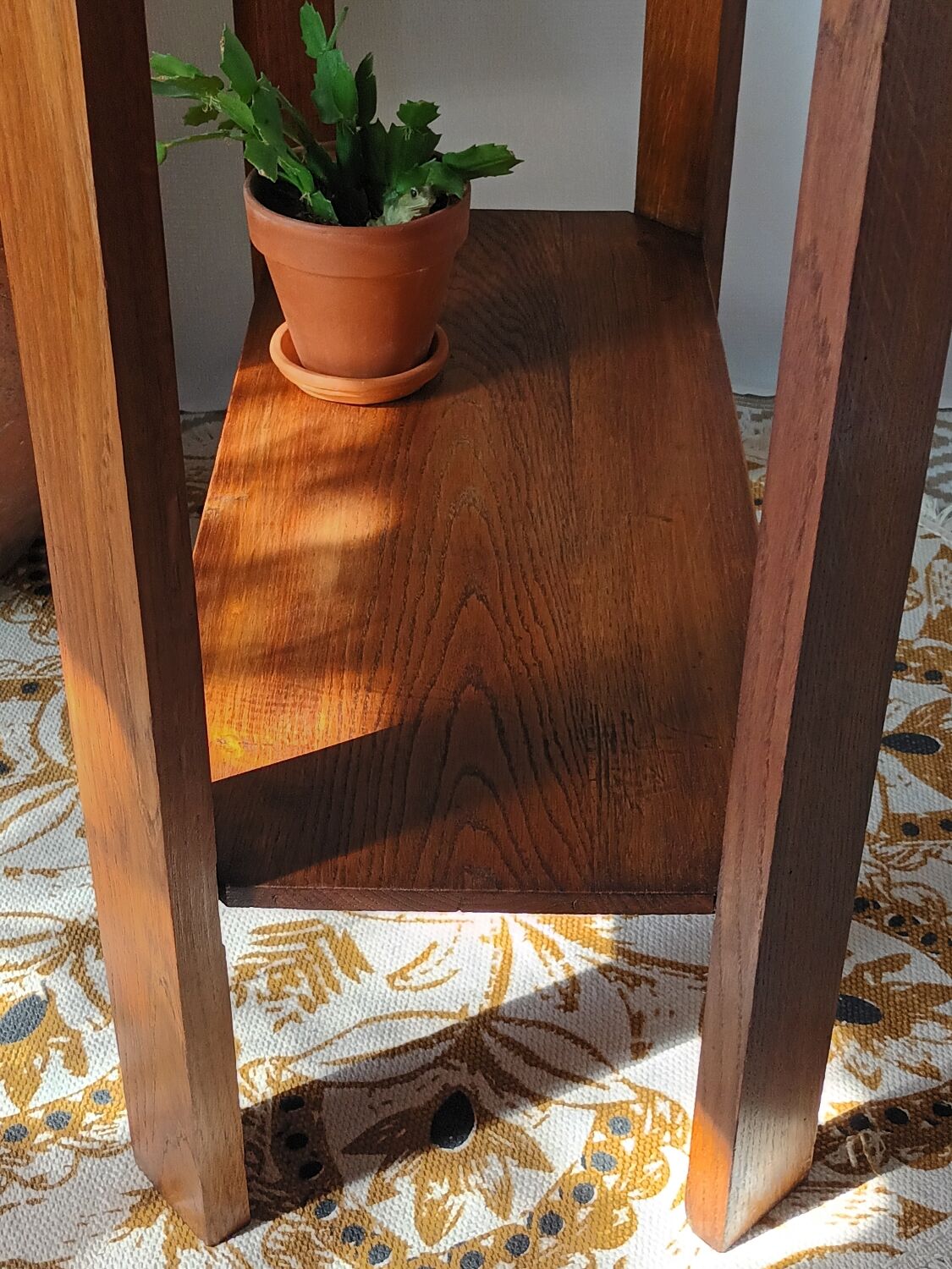 Vintage solid oak console