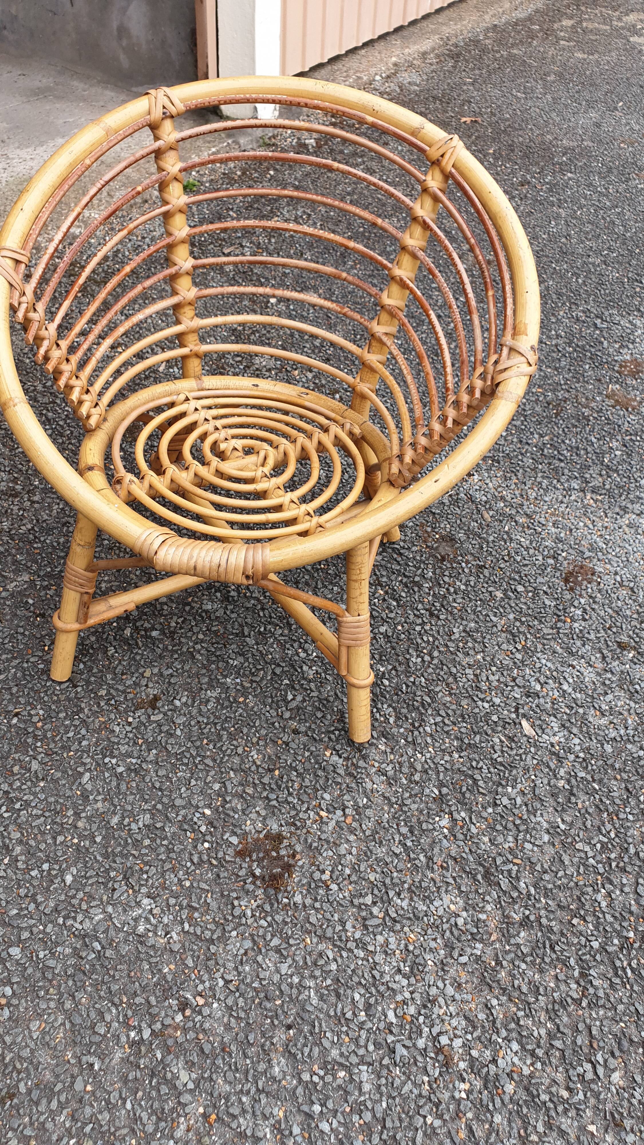 Rattan armchair for children