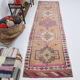 Neutral color handmade runner rug 317x87cm