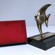 Pair of designer black marble bronze fish bookends