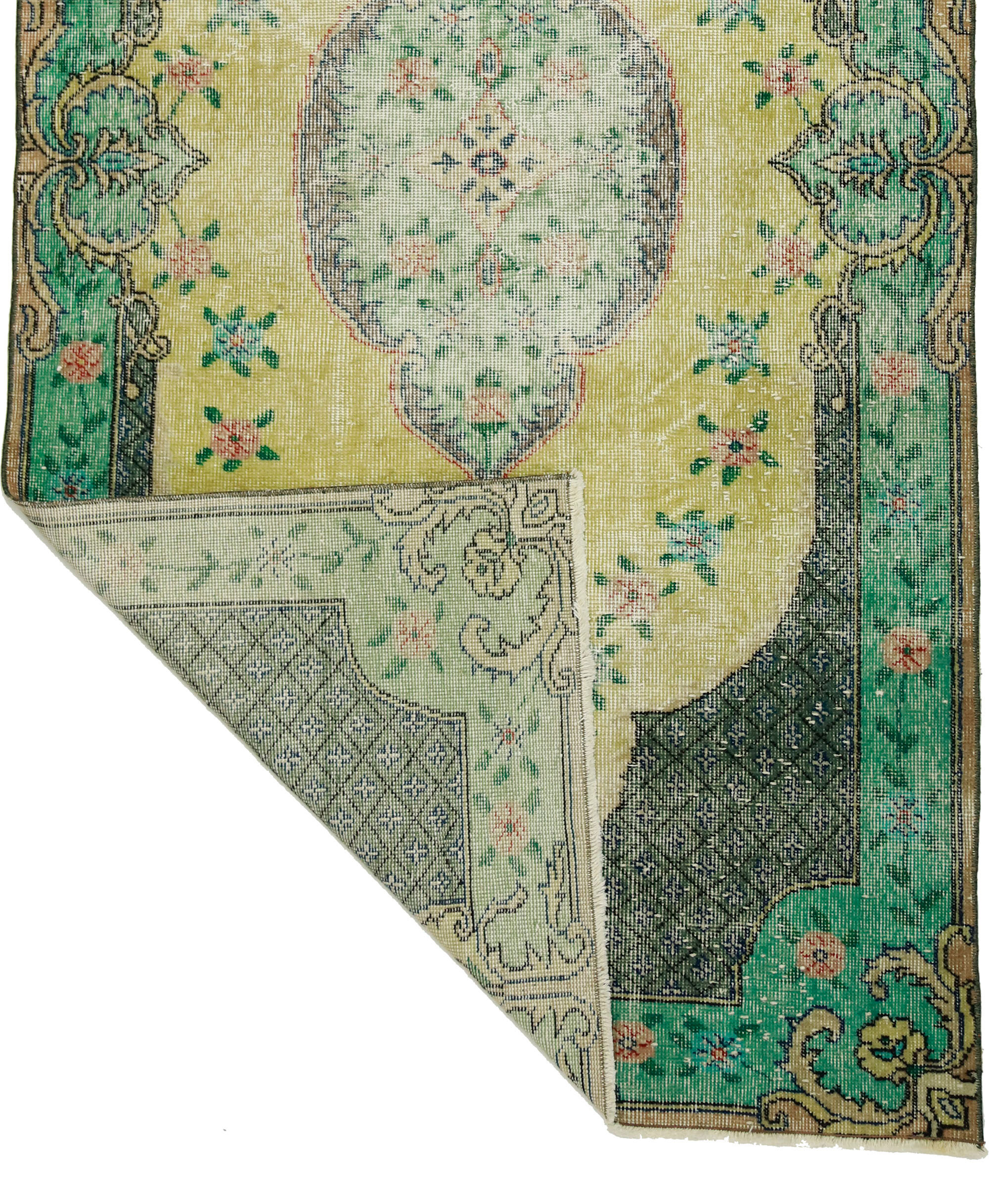 Anatolian handmade vintage rug 212 cm x 112 cm