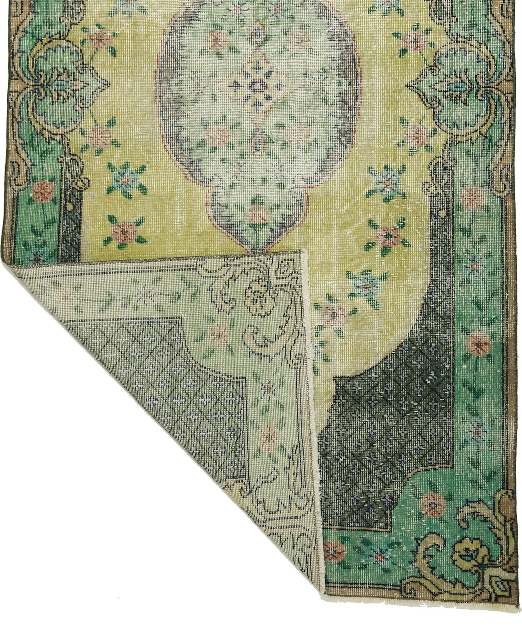 Anatolian handmade vintage rug 212 cm x 112 cm