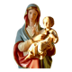 Ancient plaster statue of the Virgin and Child Jesus - hand painted - 54 cm - 1936