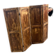 Four-sided screen in patinated solid oak, 1900s period