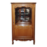 Vitrine vaisselier en merisier de style Louis XV