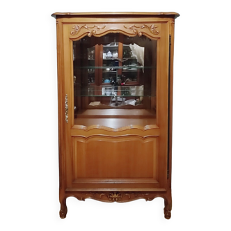 Vitrine vaisselier en merisier de style Louis XV