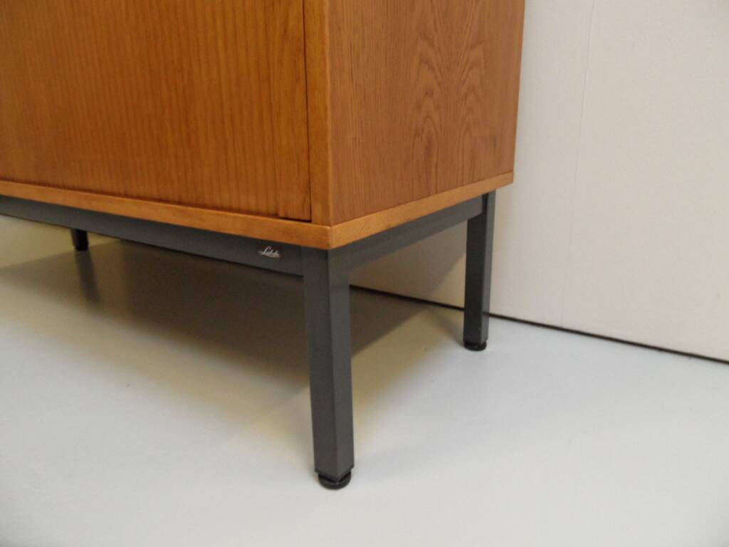 Vintage oak filing cabinet with roller shutter