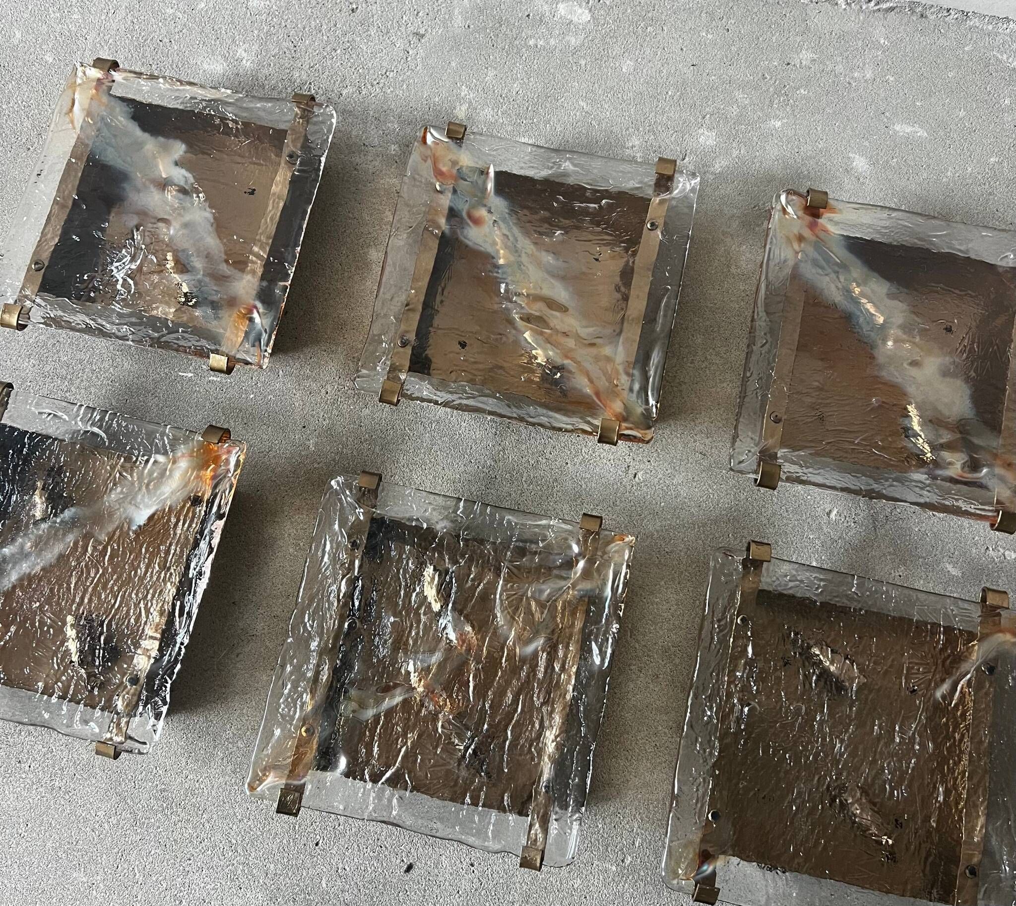 Set of Italian Murano Glass Wall Sconces | 1970s | 6 Available