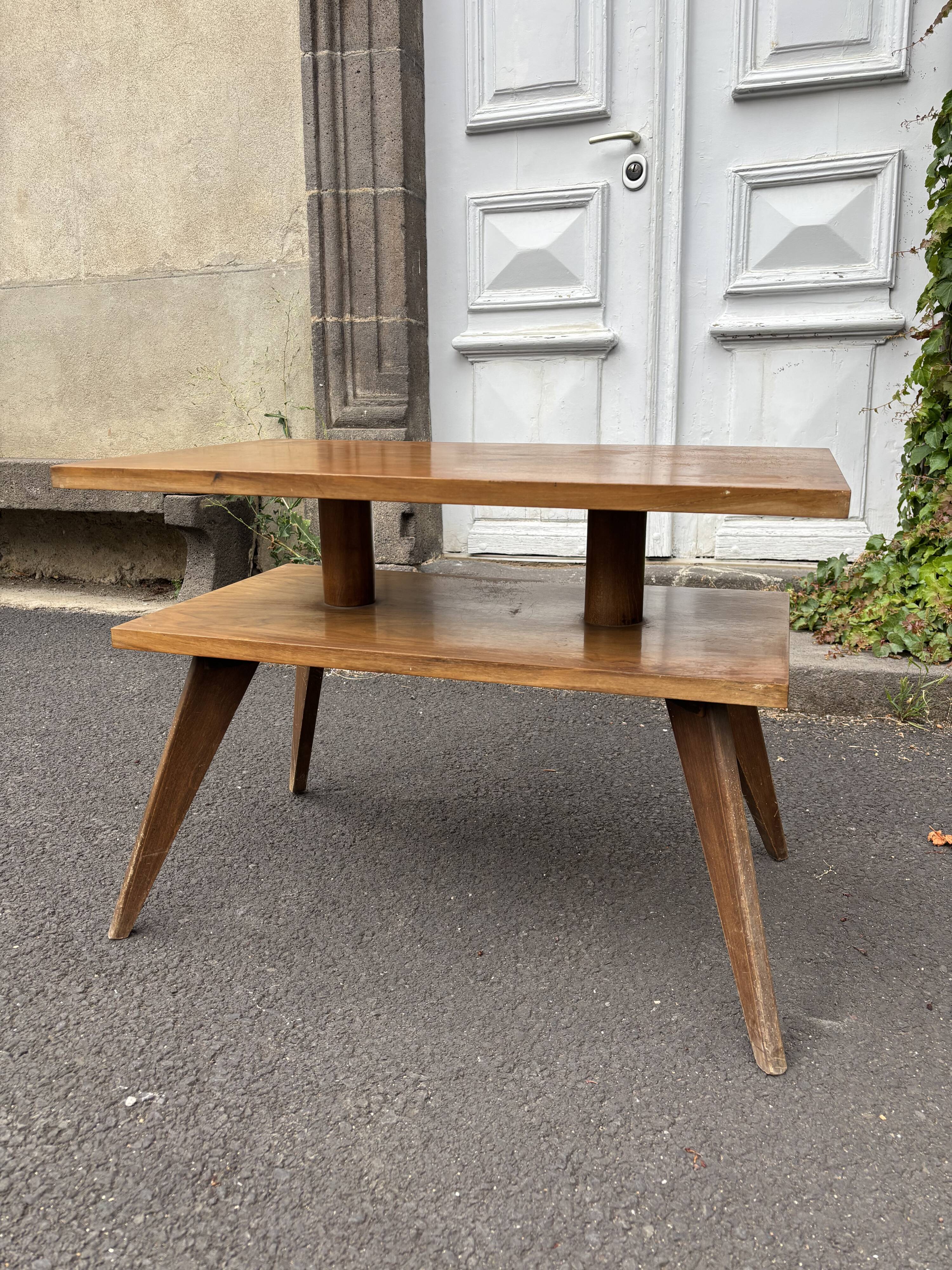 Vintage walnut coffee table 1950