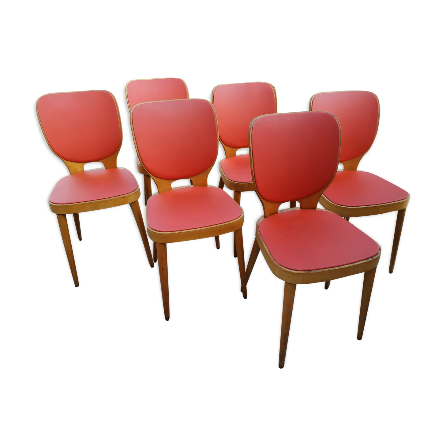 Set of 6 chairs Bistro vintage 60s
