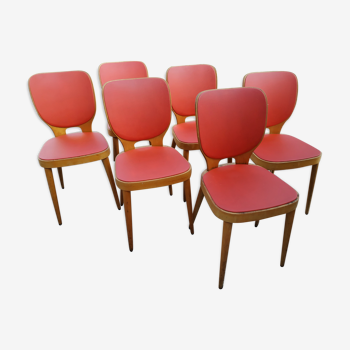 Série de 6 chaises bistrot vintage années 60