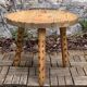Solid pine tripod coffee table, raw, 1960