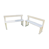 Couple of beautiful garden benches from a school '50s in beech and chain low folder