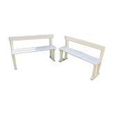 Couple of beautiful garden benches from a school '50s in beech and chain low folder