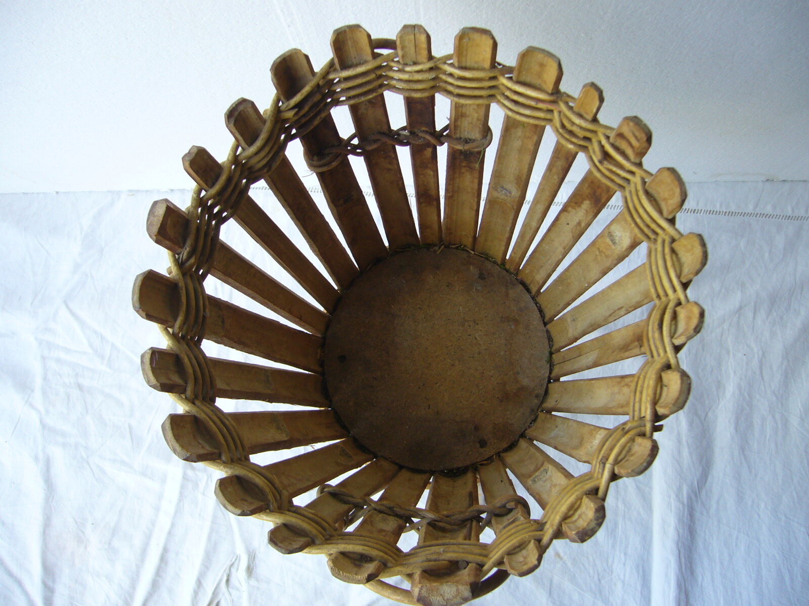 Pot door in rattan and vintage bamboo