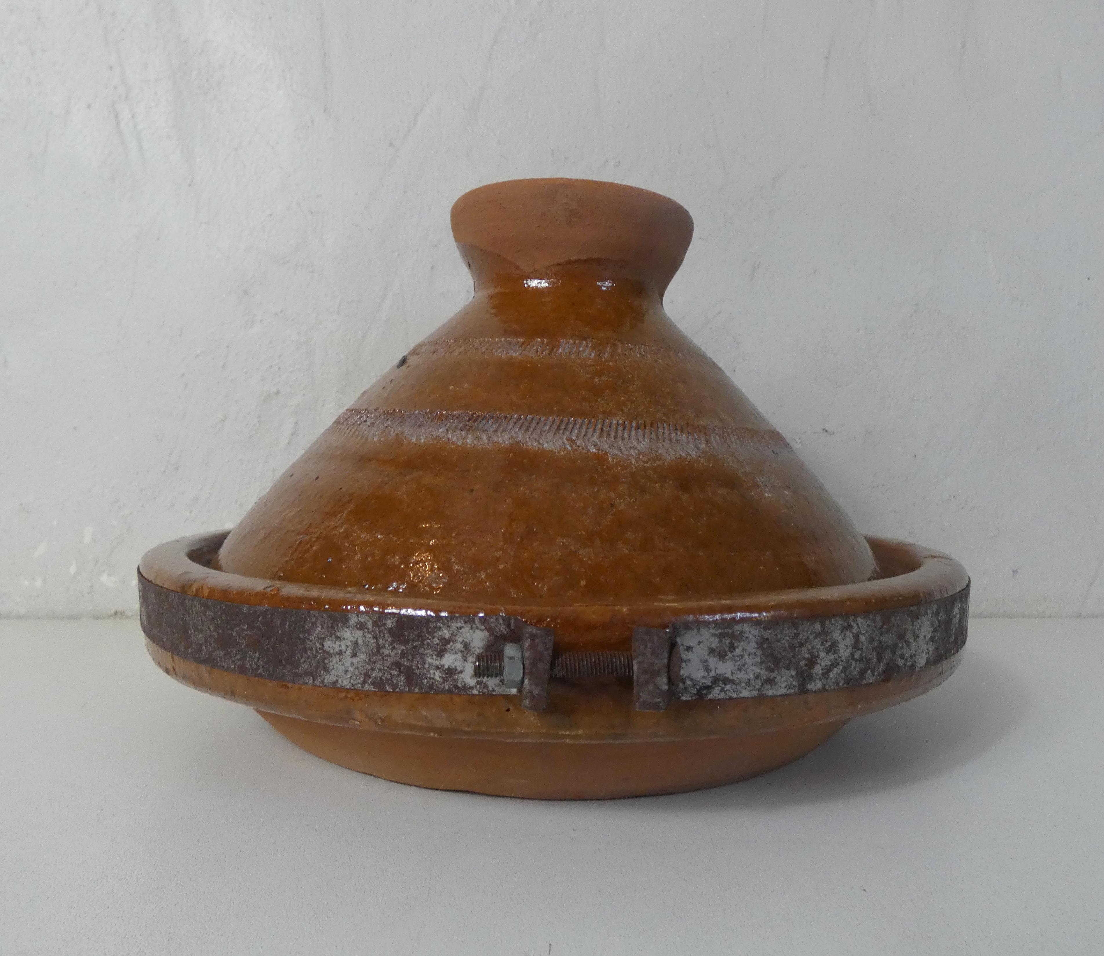 Old glazed terracotta tagine