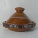 Ancien tajine en terre cuite vernissée