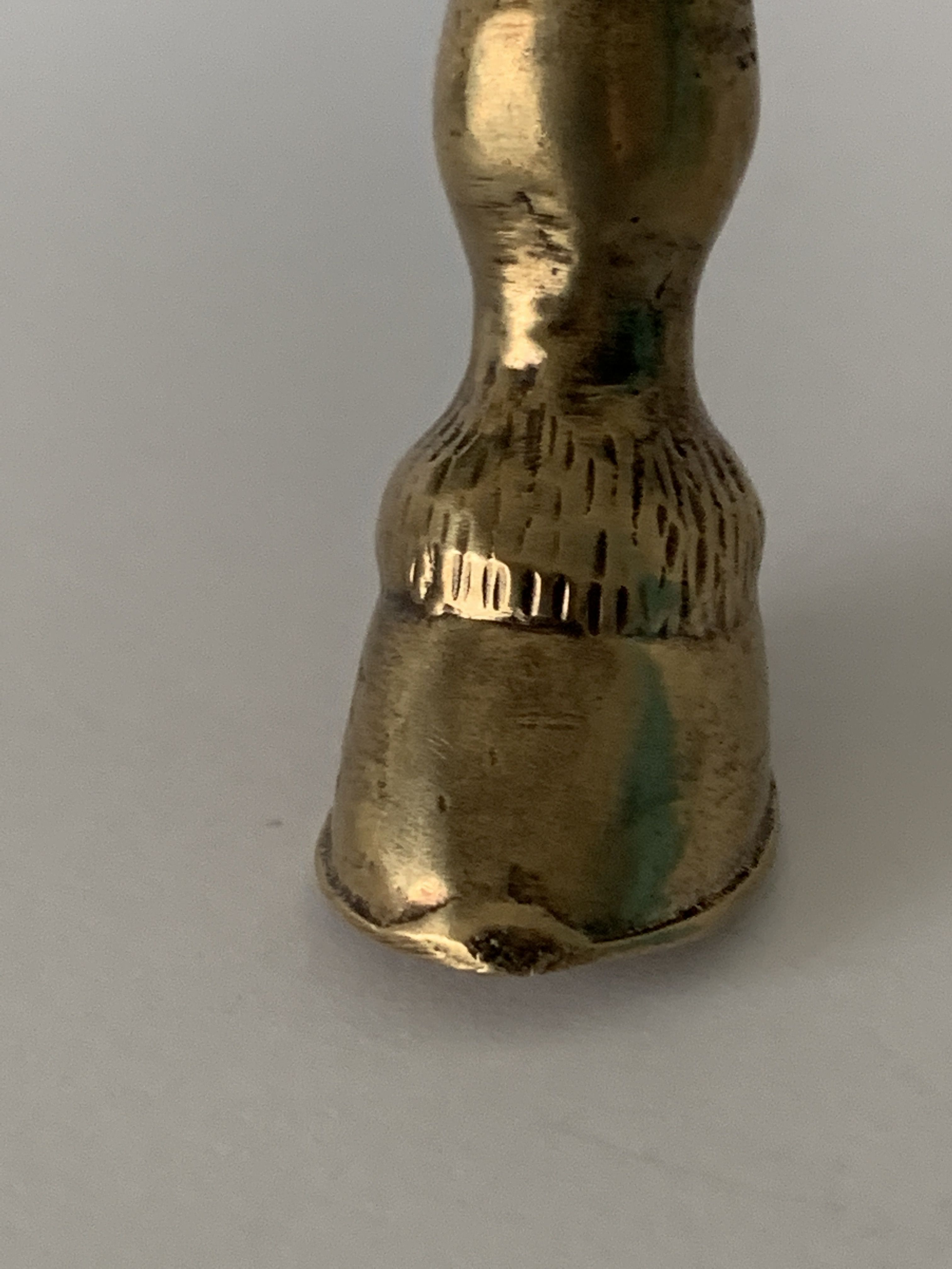 Valenti bronze paper cup or zoomorphic letter opener, horse leg, 1960
