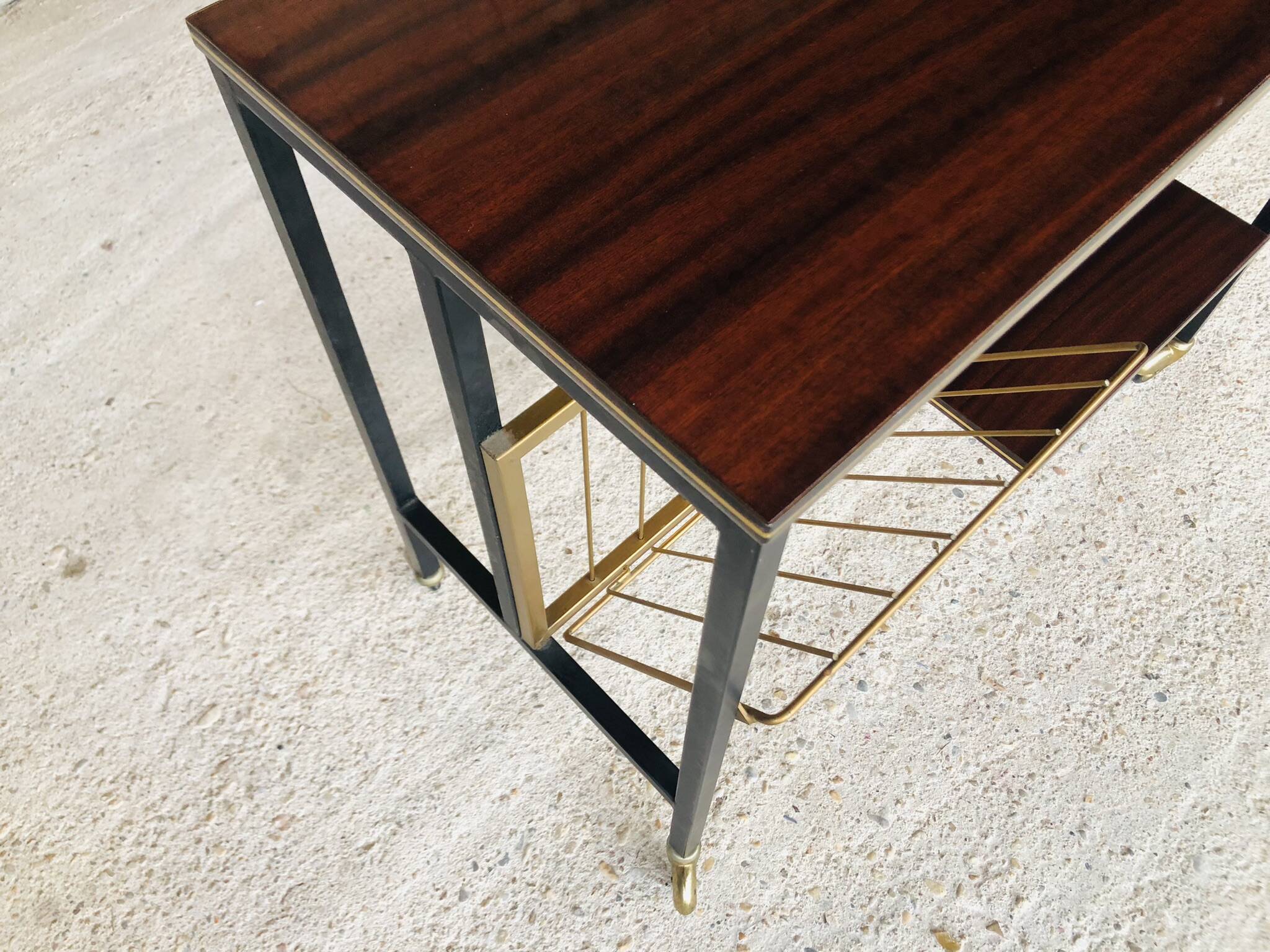 Console/ meuble hifi stereo en palissandre et metal , circa 70's